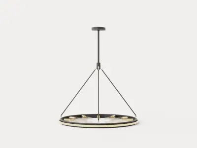 Chambers Chandelier - Black with Gold finish Low-poly 3D model