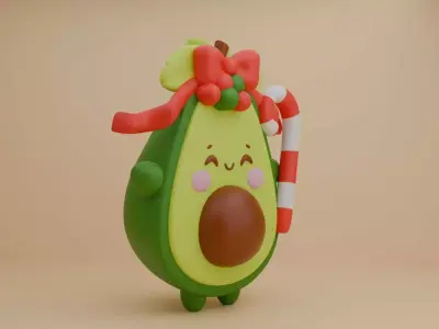 Christmas avocado figure  3D print model
