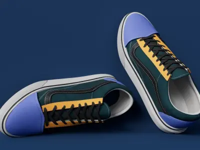 Shoes OldSkool Mix Match Model Game Films Low-poly 3D model