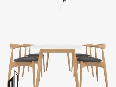 Dining Table Set 01 3D model