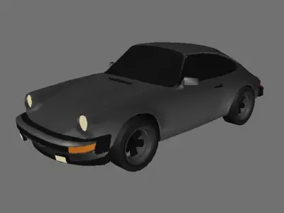 Gray Porsche 3D model