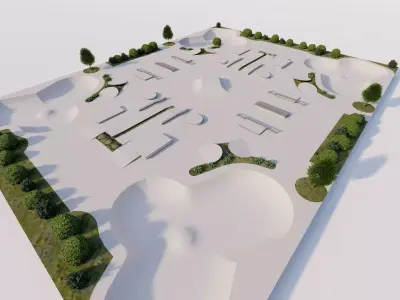 Skatepark-Skate Park PACK 3D model