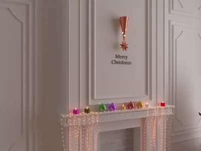 Christmas Fireplace 2 3D model