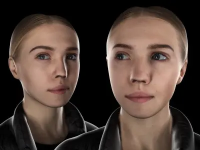 Blond woman walking 57  Low-poly 3D model