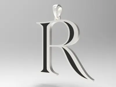 Alphabet Latin R 3D print model