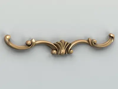 Carved decor horizontal 015 3D model