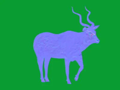 Addax White Antelope Low-poly 3D model
