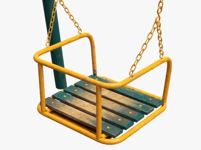 Playground metal swing 02 3D model