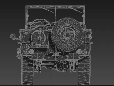 Car 1945 Willys Jeep Low-poly 3D model