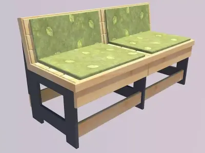 Architectural Element 3D model - Wooden Bench Free low-poly 3D model