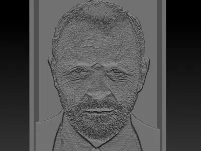 Anthony Hopkins portrait picture in frame  Free 3D print model