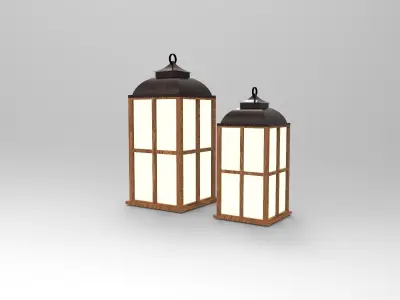 lantern R two lanterns 3D model