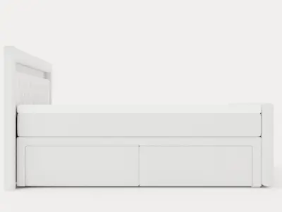 Franco Bed Package 160x200 Co Storage White Artificial Leather Low-poly 3D model