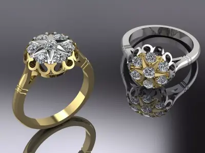 Jewelry Ring Gold 3D print model 37