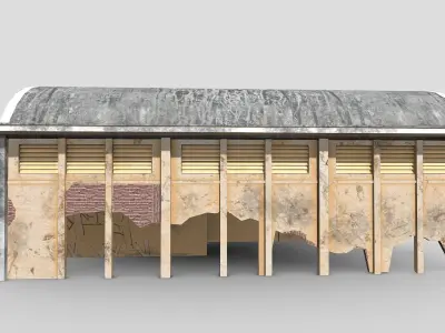 Old Warehouse Low-poly 3D model