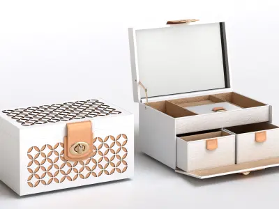 CHLOE SMALL JEWELRY BOX CREAM 3D model