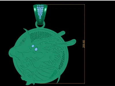 CHINESE DRAGON COIN PENDANT 3D PRINTABLE MODEL 3D print model