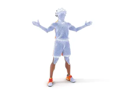 Sporty Athlete Rigged and Animated D Character Model Low-poly 3D model