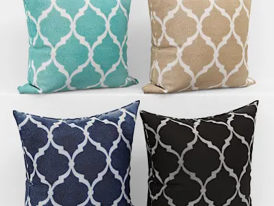 50 Decorative pillows sets   Low-poly 3D model