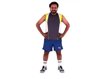 Scanned Sports Player in Standing position 3D model