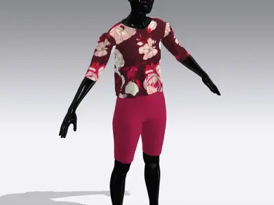 Female Cloth Dress Low-poly 3D model