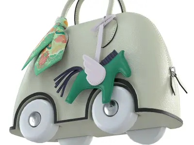 Hermes Mini Bolide Bag On Wheels Mint Low-poly 3D model