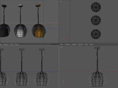 Cage lamp suspended like Diesel Foscarini 3D model