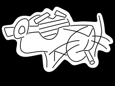 Pink Panther Neon Sign 3D model buy