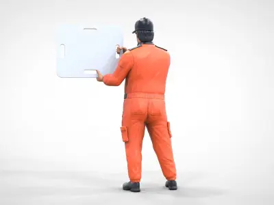 N4 Race Marshal with sign 3D print model