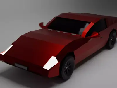 Low Poly Car RED Free low-poly 3D model