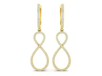 AV 471 Ladies Infinity Style Long Dangling Drop Earrings 3D print model