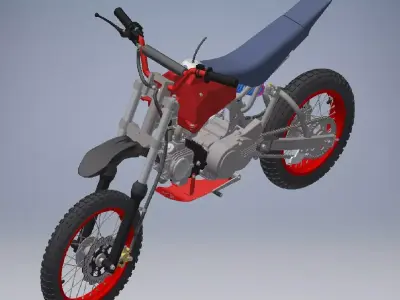 Pit bike is a small motorcycle 3D model
