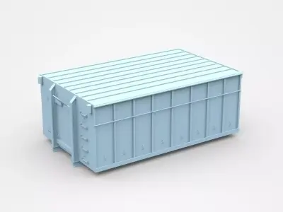 Closed Light Blue Industrial Container 3D model
