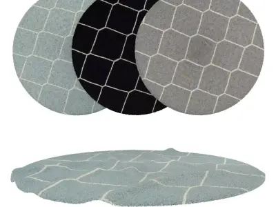Round Rug Set 79 3D model