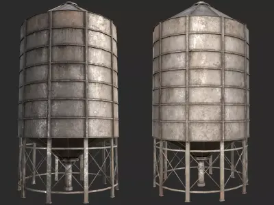 Farm Silo 6B PBR Low-poly 3D model