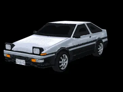 PS1 - Retro Toyota AE86 Low-poly 3D model