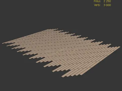 Wood Floor Oak Colonial Style Sanded 3D model