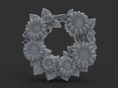 sunflower wall decor  3D print model