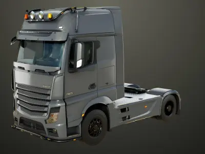 Generic Heavy Truck Chassis 03 with Interior All PBR Textures Low-poly 3D model