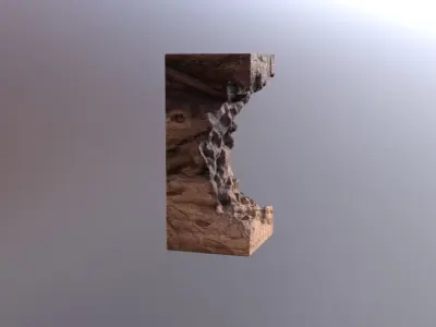 Modern artistic curved wood and resin Wall panel Module 3D model