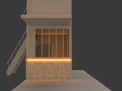 Cafe Container 3D Model  3D model