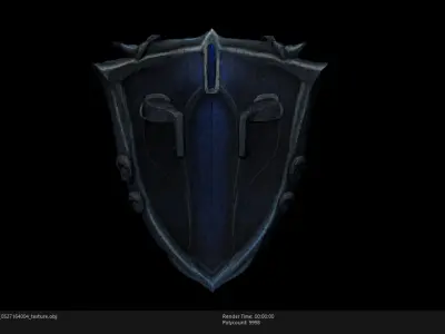 Low Poly Stylized Ethereal Sentinel Shield Low-poly 3D model