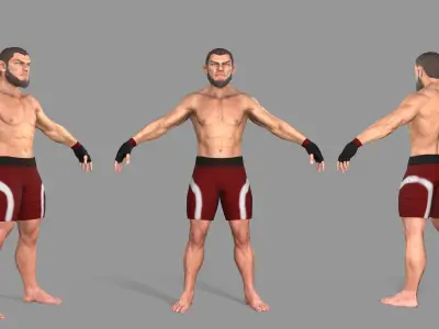 UFC Boxer Low-poly 3D model