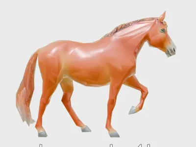 Chestnut Morgan Horse 3D Model with Rich Color Low-poly 3D model