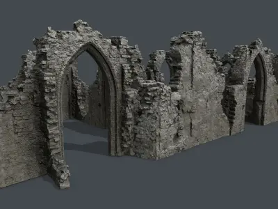 old ruins Low-poly 3D model