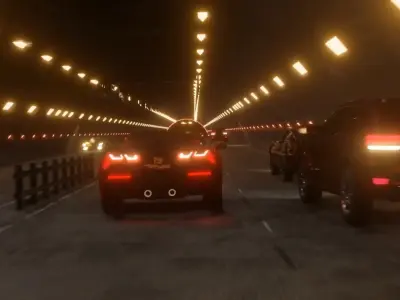 Night Car Track Vehicle Light 3D model Low-poly 3D model