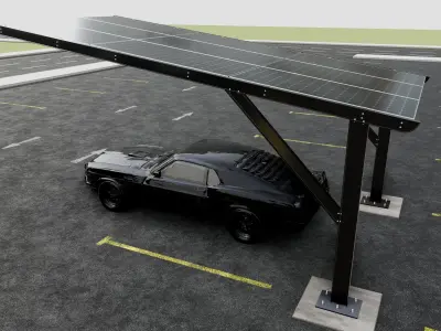 L TYPE MODERN SOLAR CARPORT TYPE-5 3D model