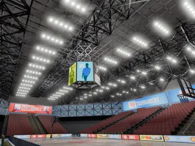 VR Basketball Court Low-poly 3D model