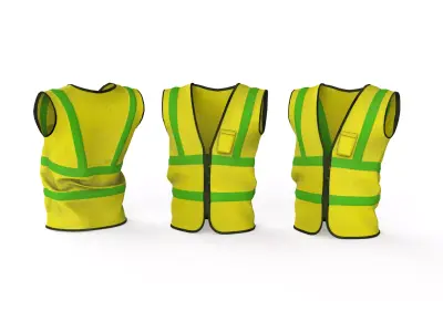 Realistic Worker Vest 002 Low-poly 3D model