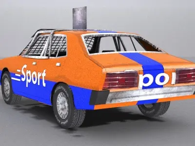 Mitsubishi sedan 1980 Low-poly 3D model